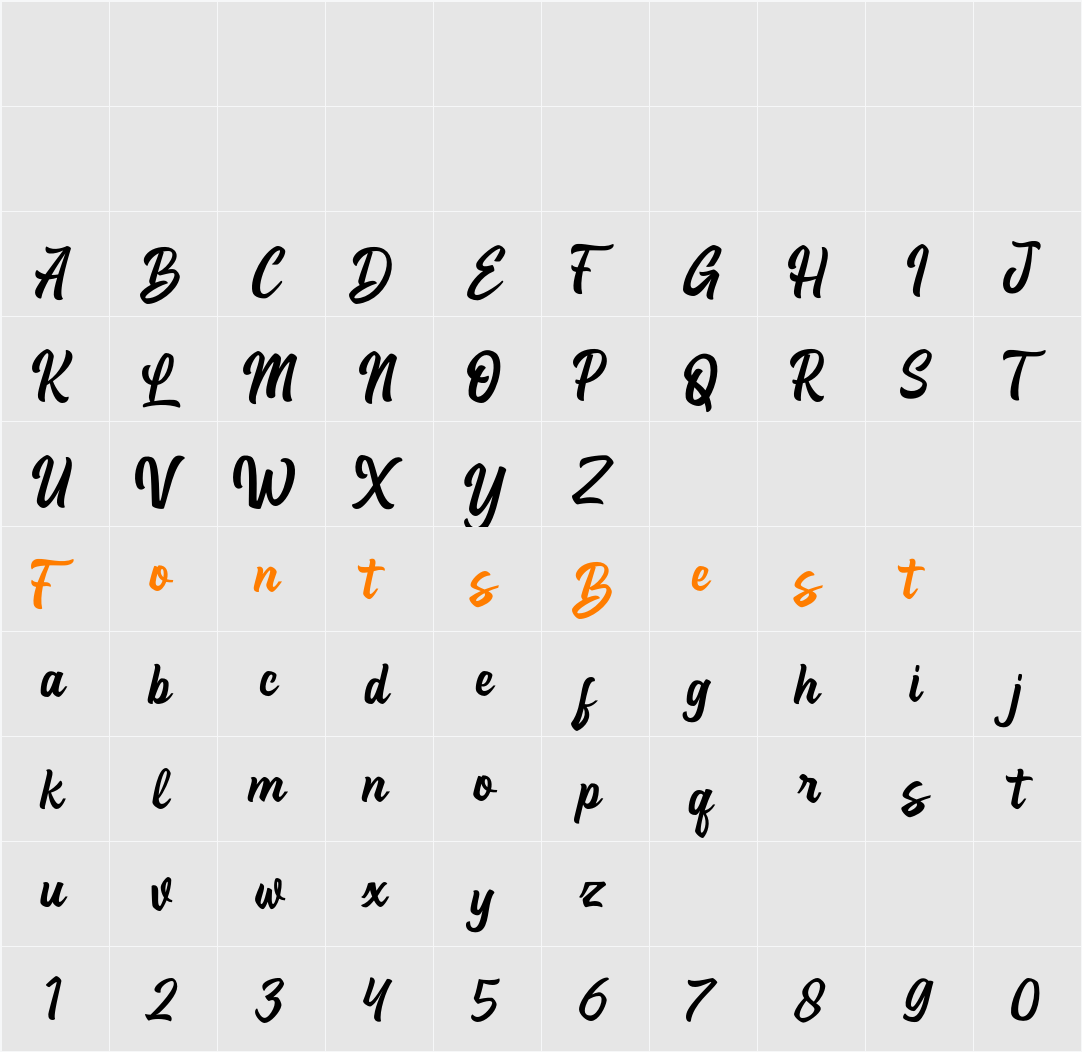 Anboug Character Map