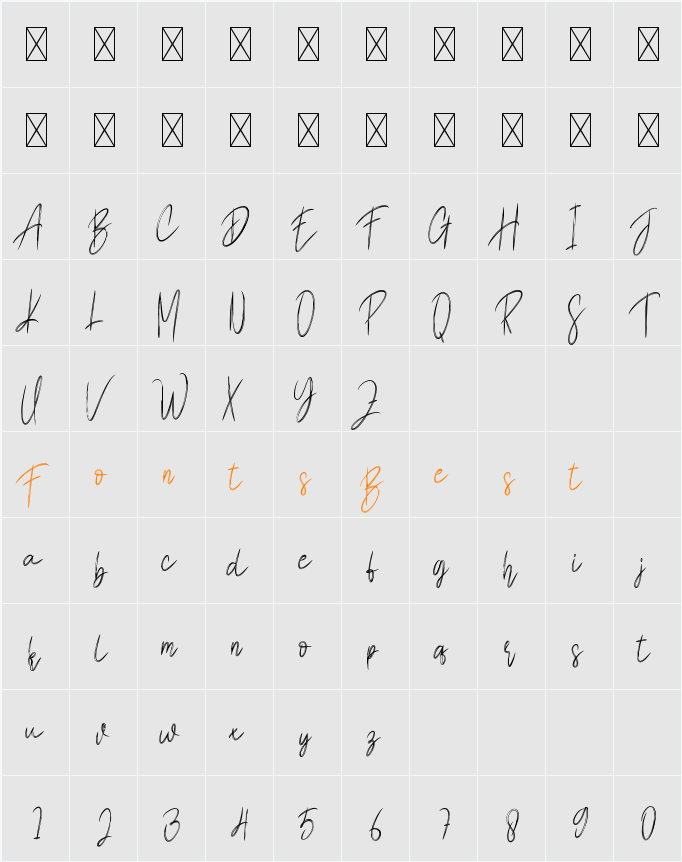 Belginda Character Map