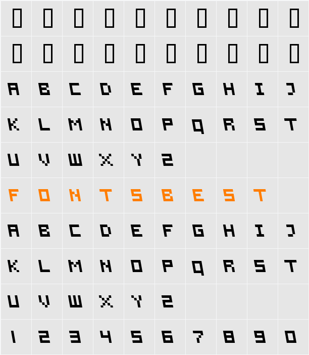 Fixier Oblique Character Map