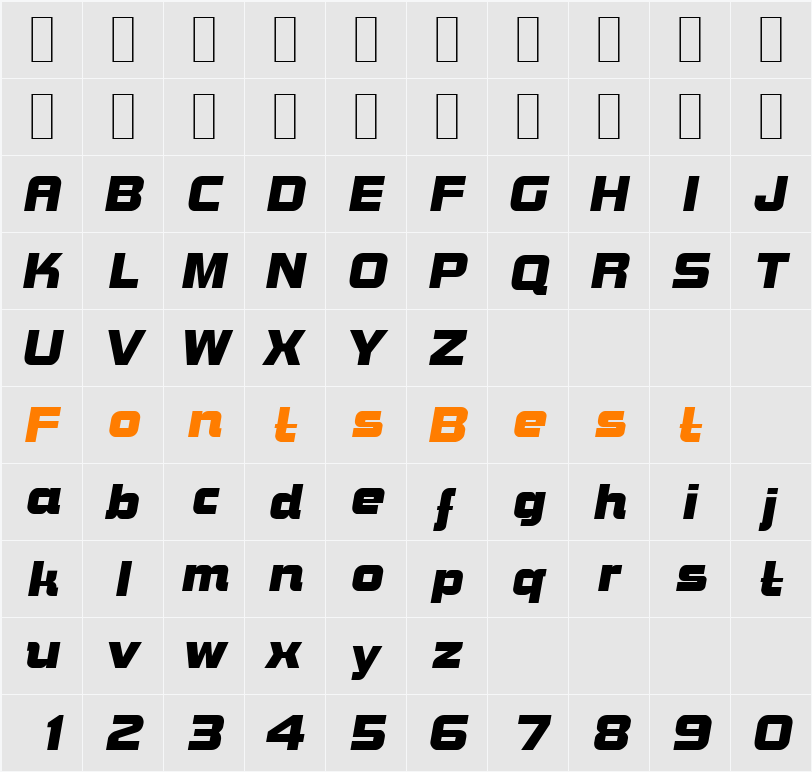 B790-Deco Character Map