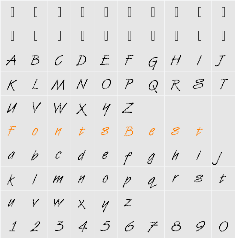 DTCVanDijkM26 Character Map