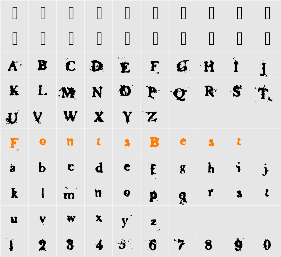 Basketcase Character Map