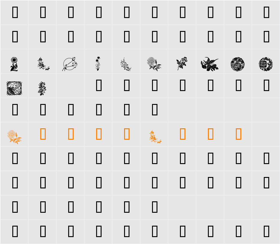 Floral 1 Character Map