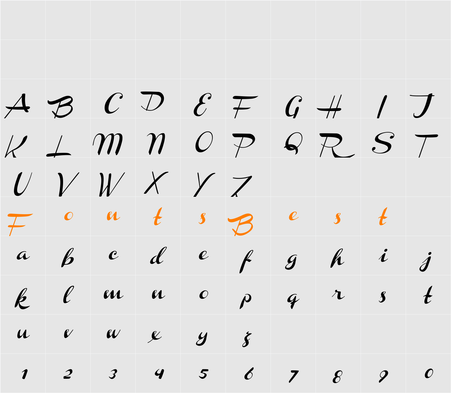 Channel Slanted 2 Character Map