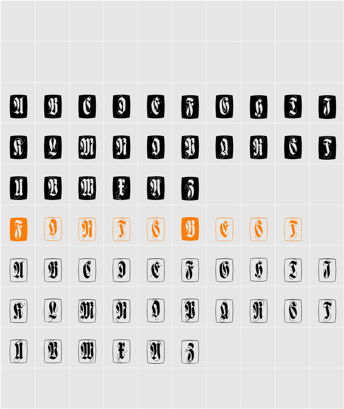 FlourishFFCaps Character Map