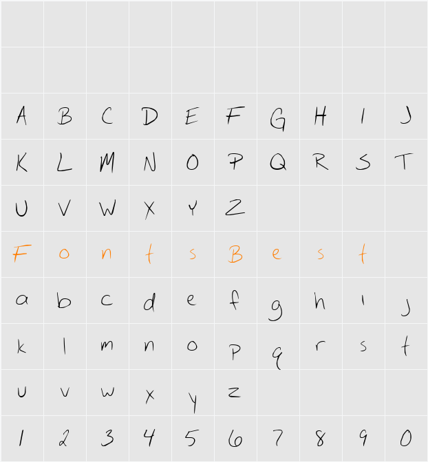 Circ Handwriting Character Map