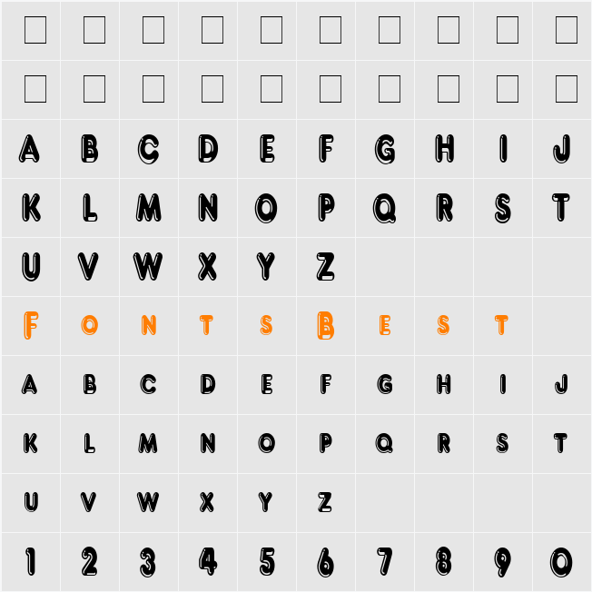 Francis High Lighted Condensed Character Map
