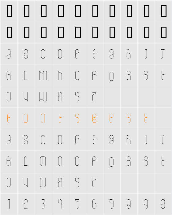 ovethin Character Map