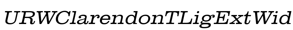 URWClarendonTLigExtWid Font Image
