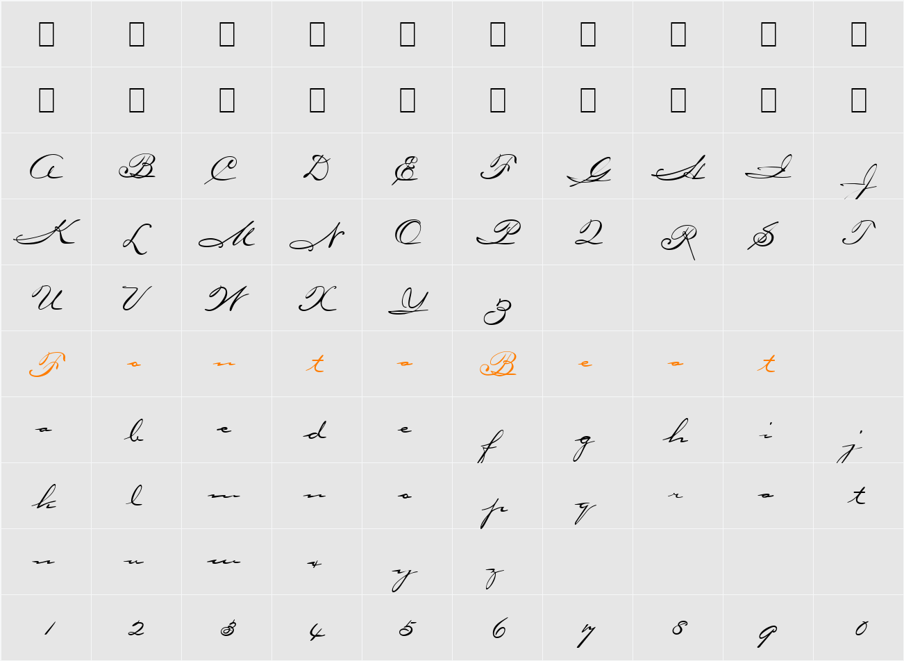 Oceanside Character Map