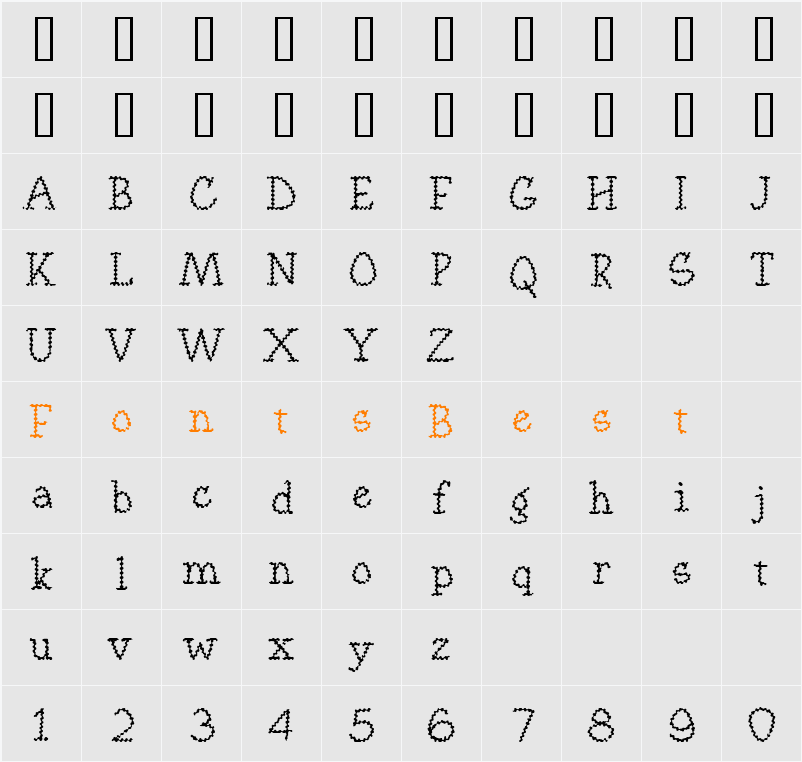 KampRipple Character Map