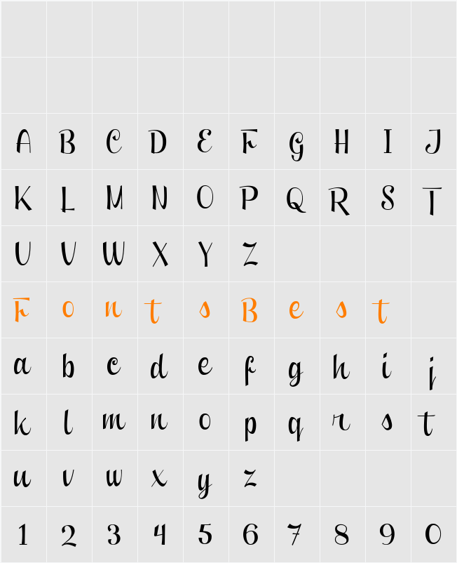 Clipper Script Fat (Personal Use) Character Map