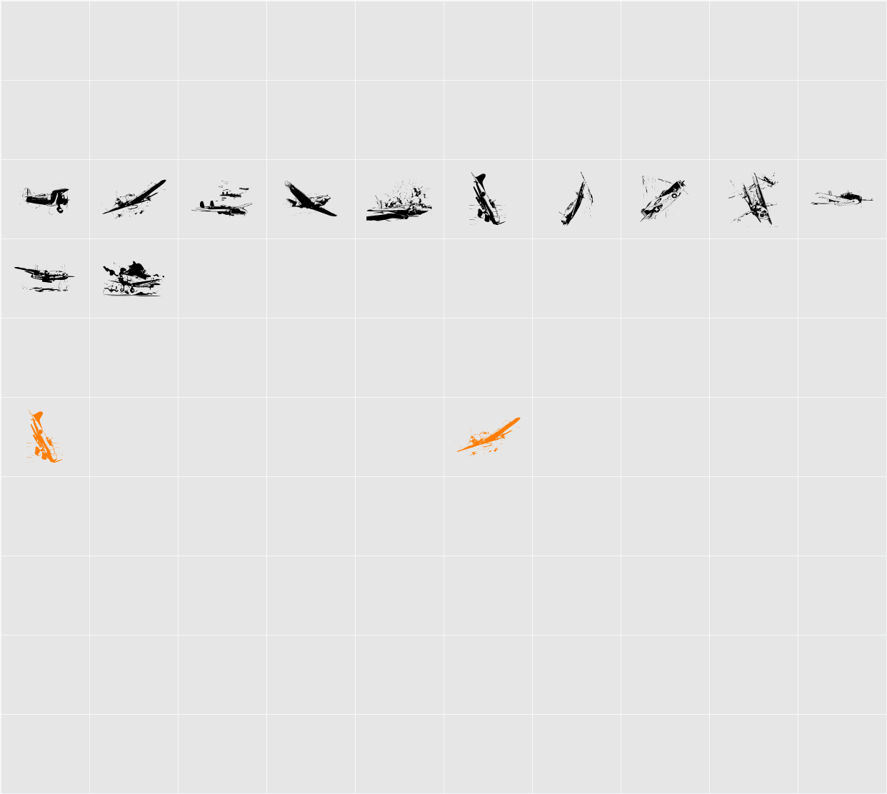 world war II warplanes 2 Character Map