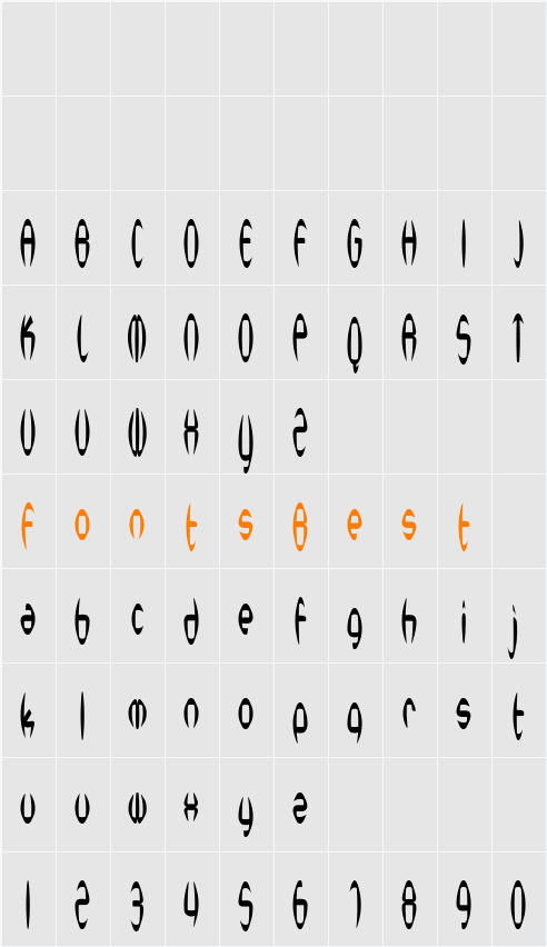 SF Synthonic Pop Condensed Character Map