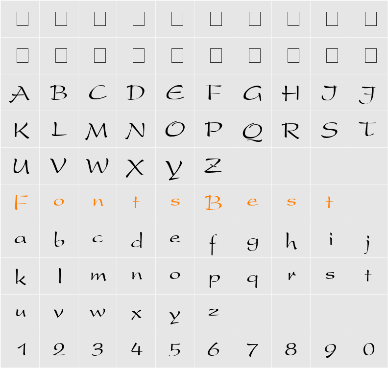 HoangYen 1.1 Character Map