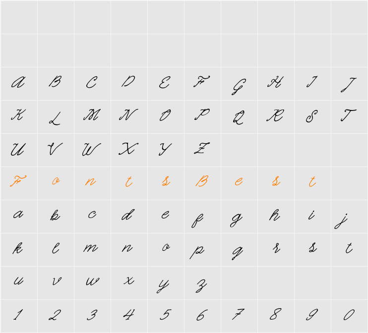 Quickline Character Map