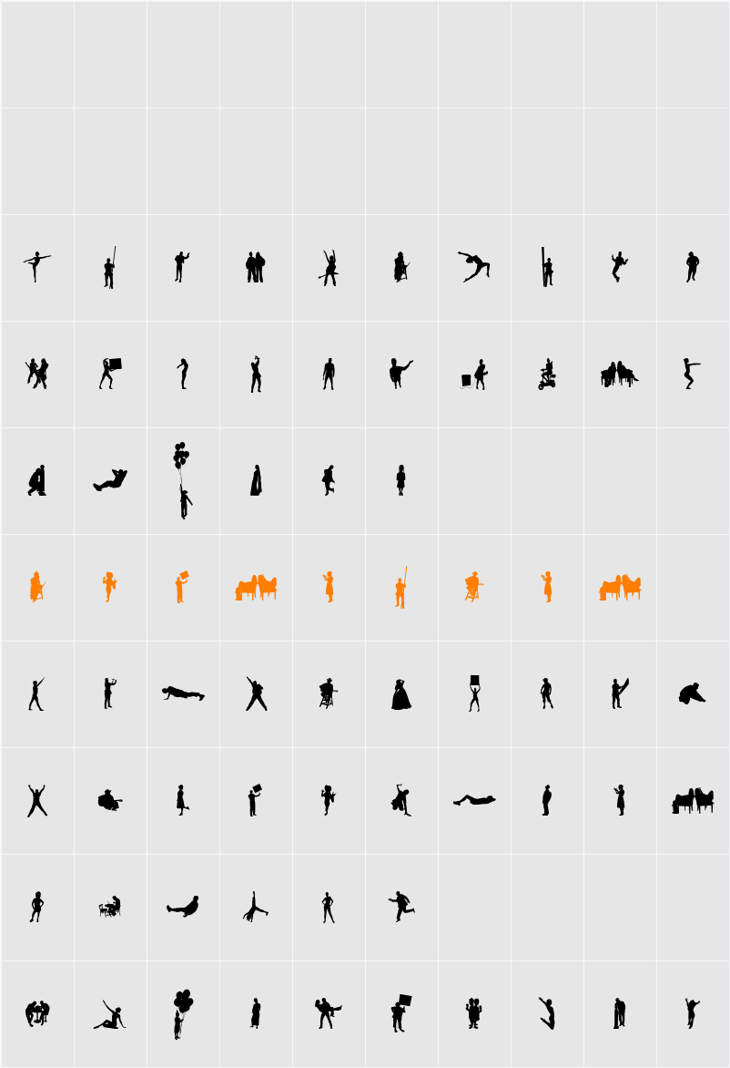 Human Silhouettes Free Two Character Map
