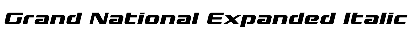 Grand National Expanded Italic Font Image