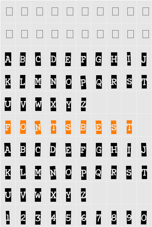Xerography Character Map