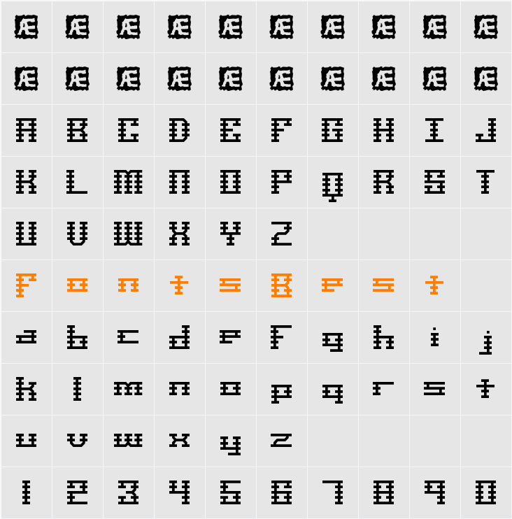 Scalelines BRK Character Map