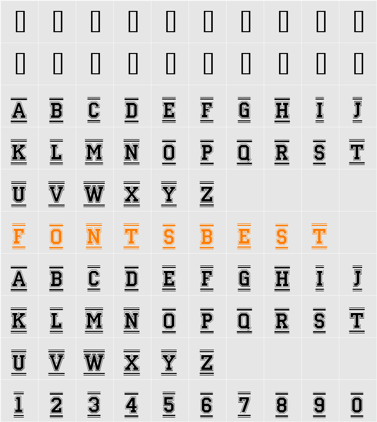 a_CampusGrDcFr Character Map
