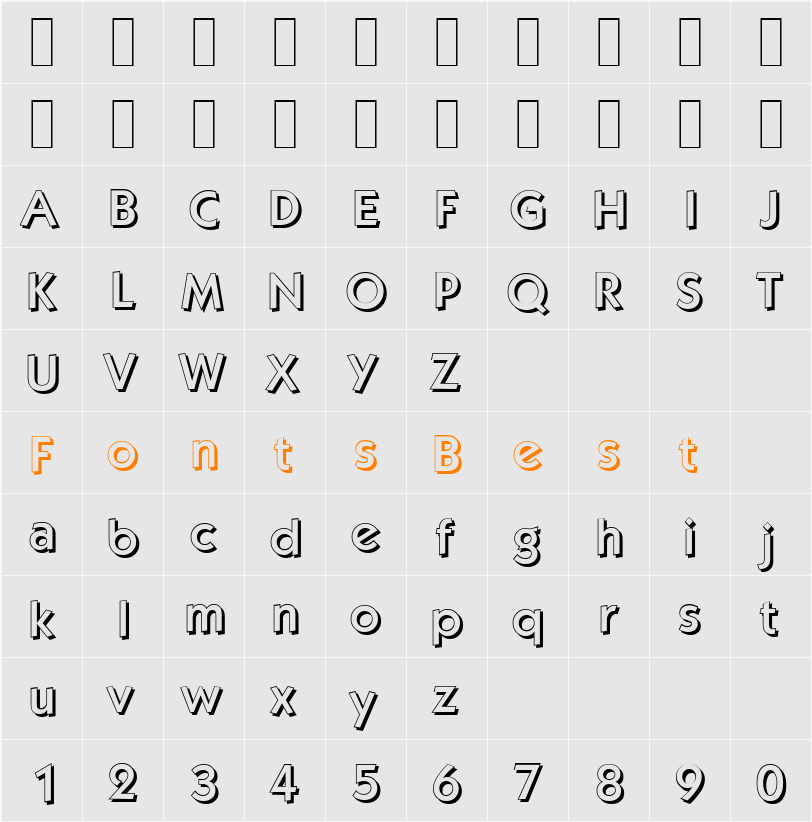 KoblenzShadow-Medium Character Map