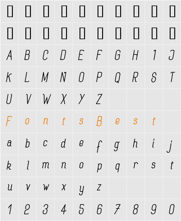 Rogaton Character Map