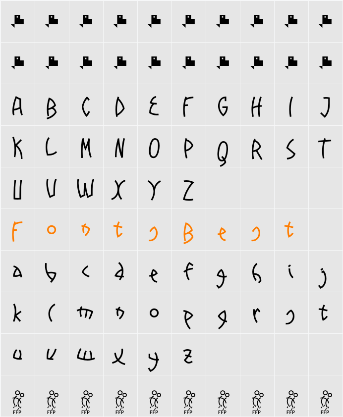 Promenades Character Map