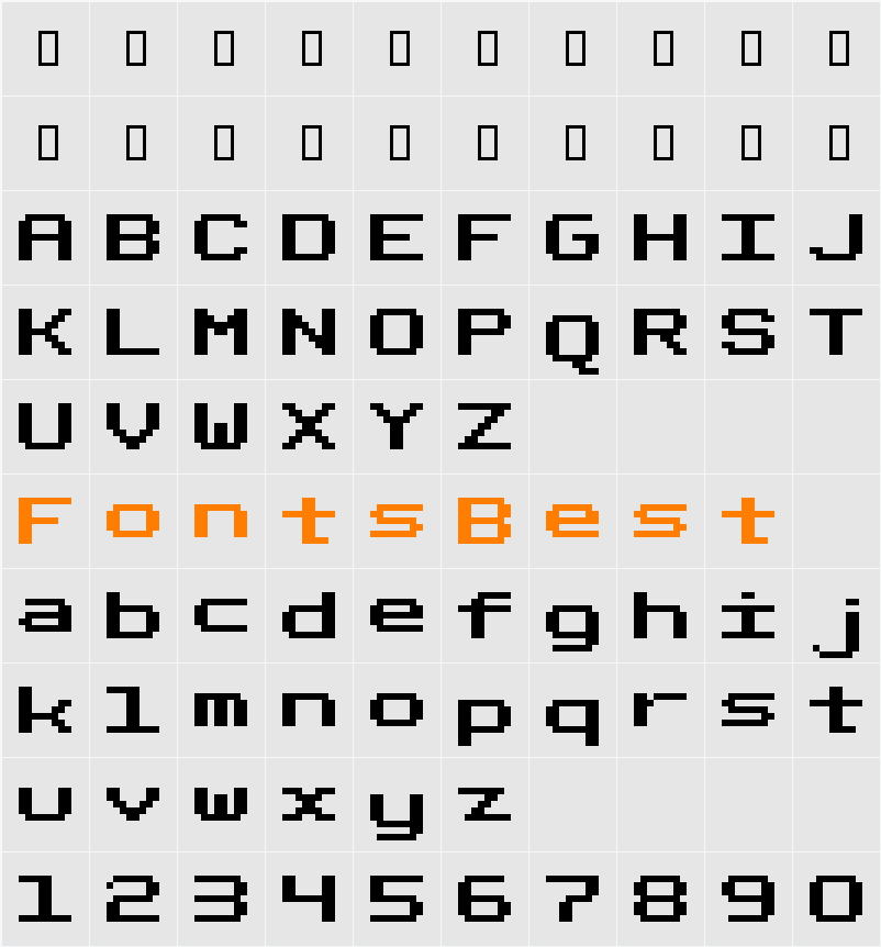 fixed_bold Character Map