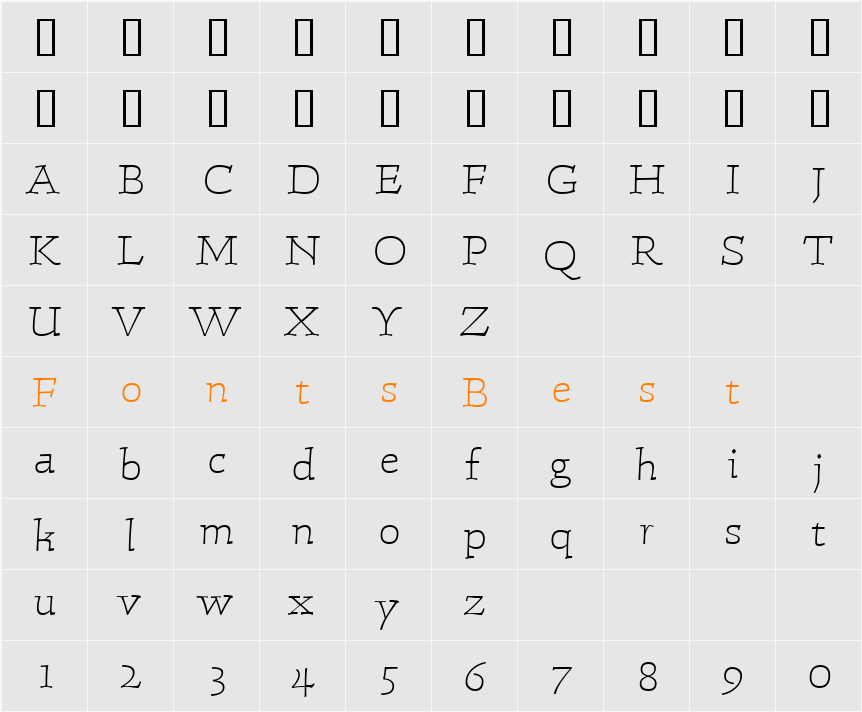 LTConrad Light Character Map