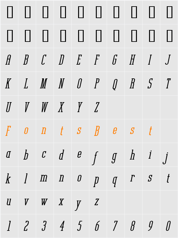 Unknown Caller BTN XBd Character Map