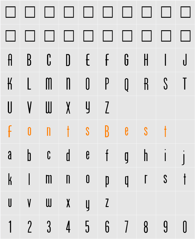PT Signboard Character Map