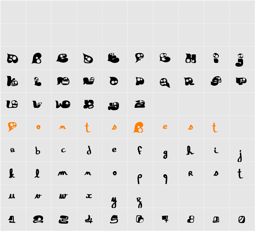 Gloutix Character Map