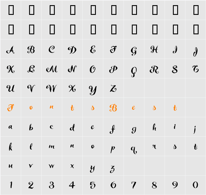 Delorita BV Character Map