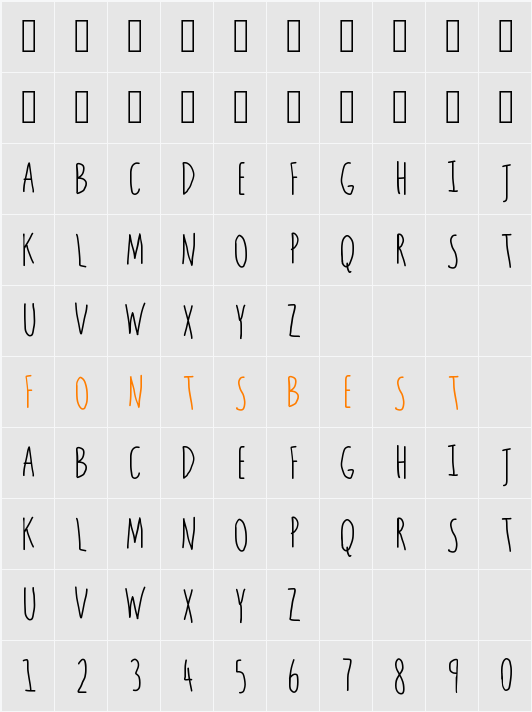 PENCIL SHARP Character Map