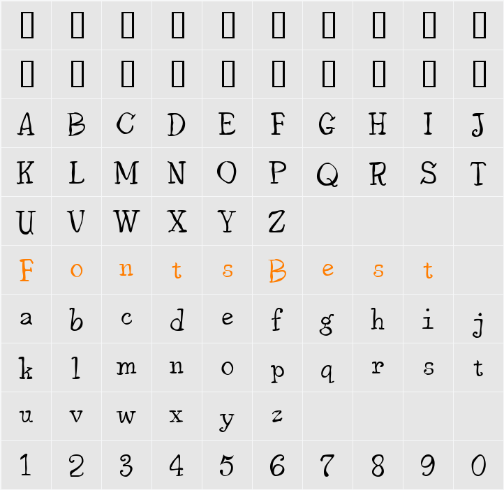 Grundee Character Map