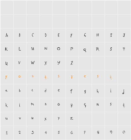 FreshWaters Character Map