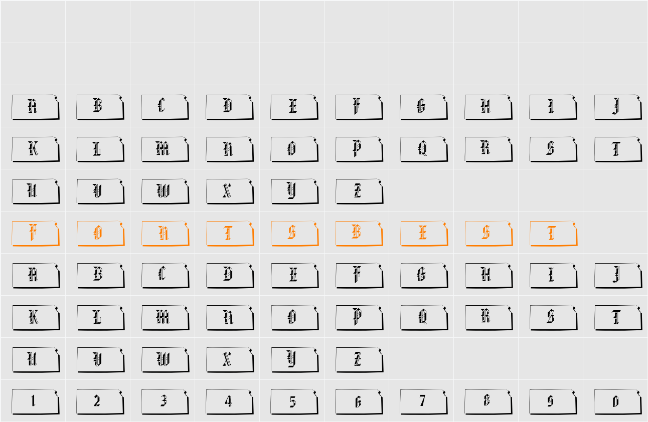pf_ks-shadowed Character Map