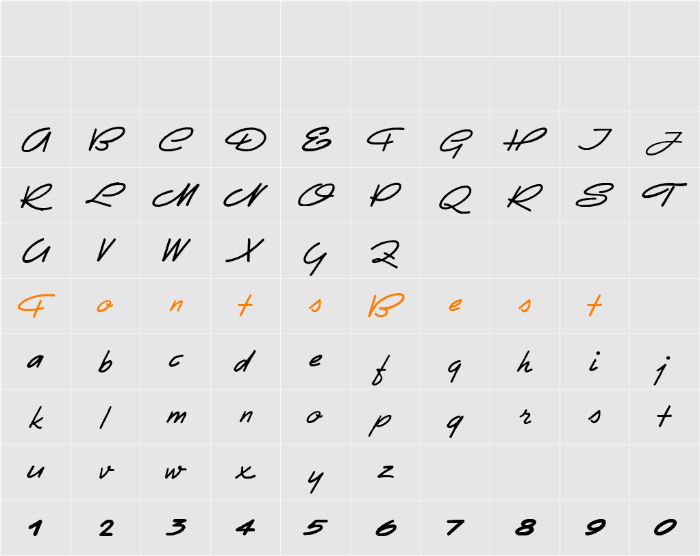 Eletroz Character Map