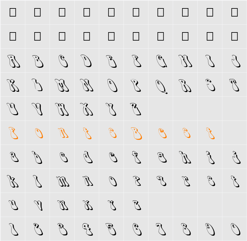FZ JAZZY 14 3D LEFTY Character Map
