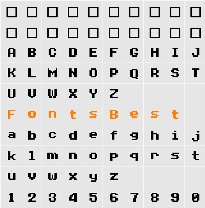 8-bit Operator+ 8 Character Map