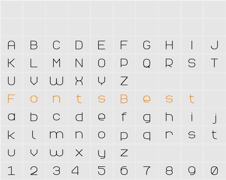 Elegant Line 7 Character Map