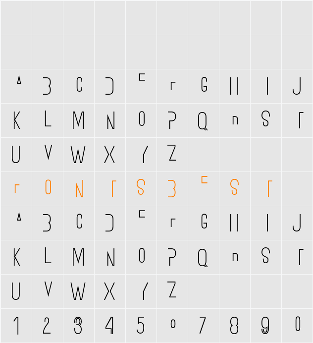 Ostrich Sans Stack Character Map