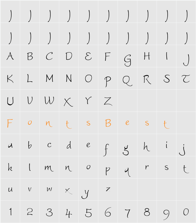 Worstveld Sling Extra Character Map