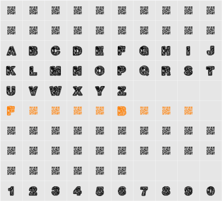 hotrocks Character Map