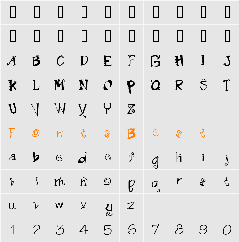 JI-Skidoo Character Map