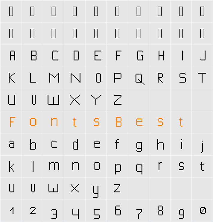 bitfont Character Map