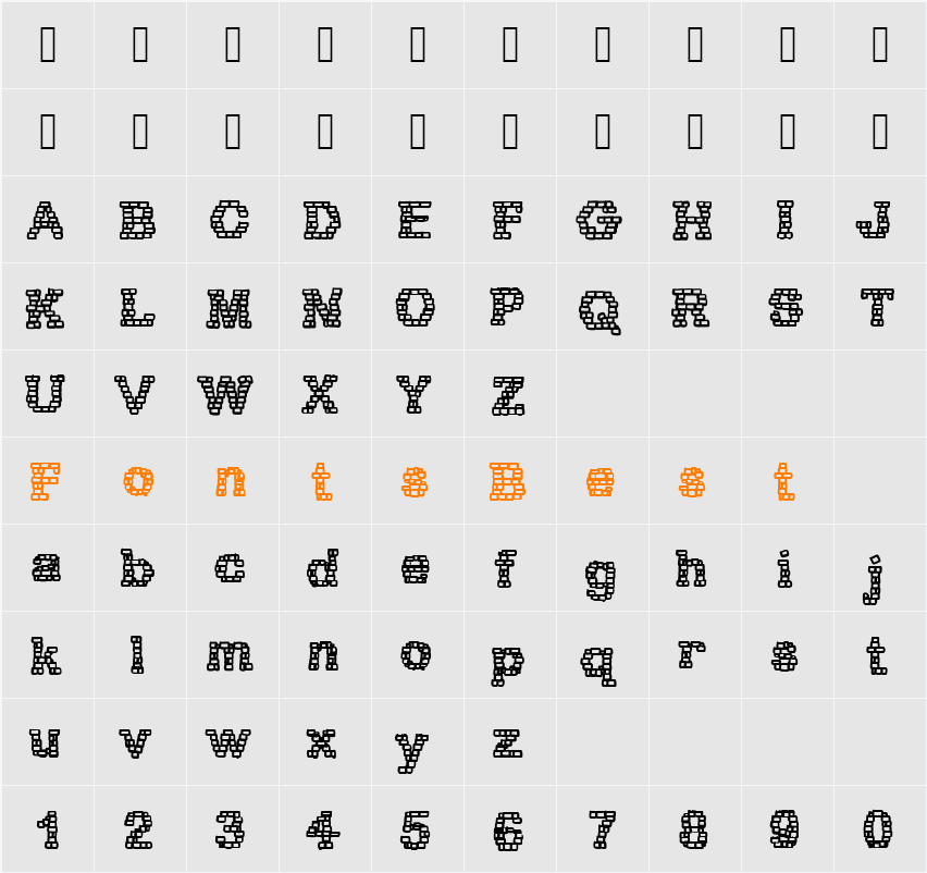 RH Brickhaus Proto Character Map