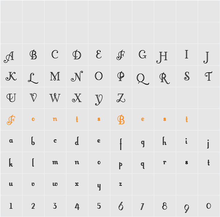 LittleLordFontleroy Character Map