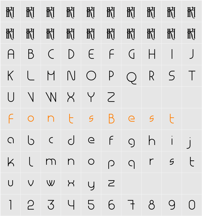 Masiode Character Map